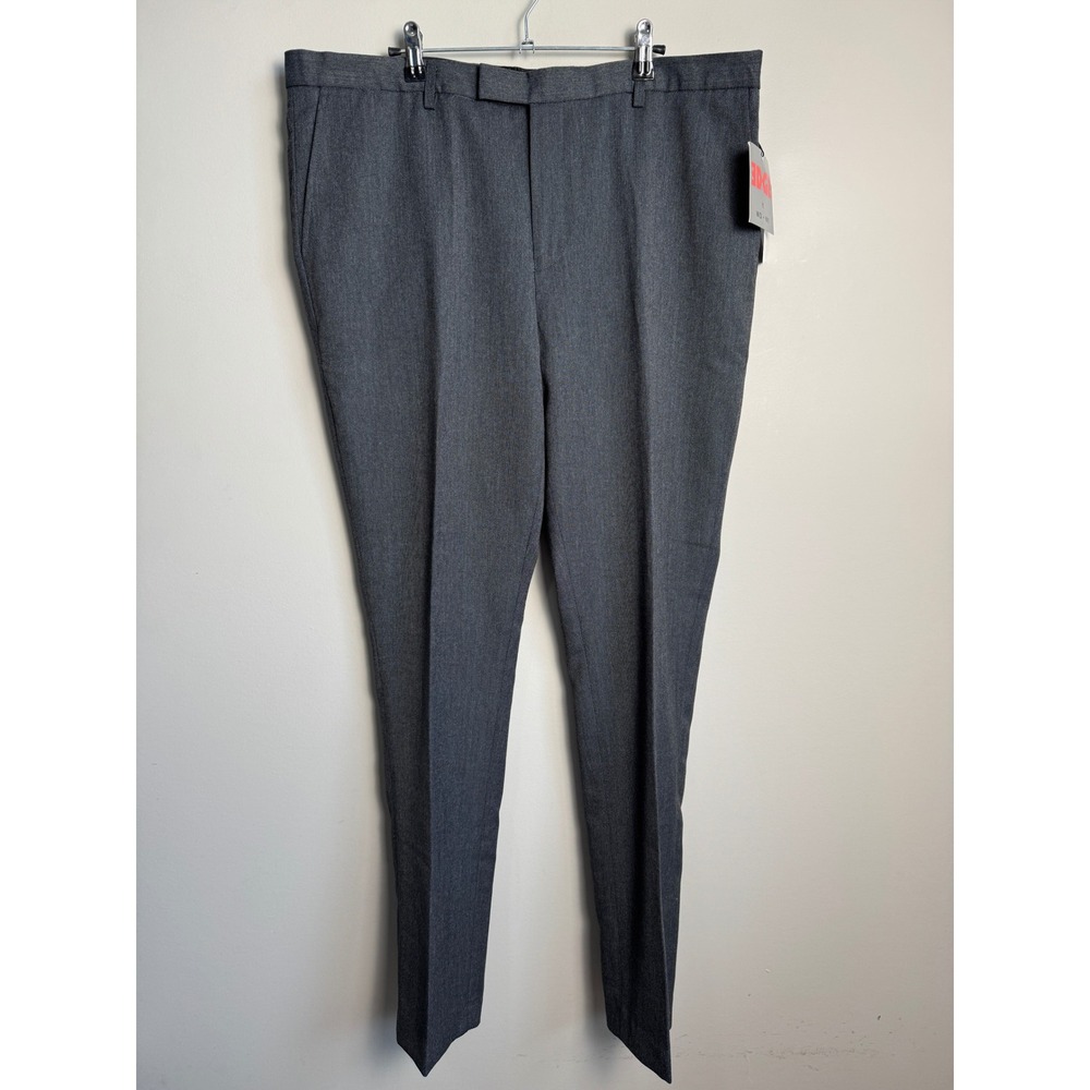 Edge by WD NY Mens Gray Skinny Fit Dress Pants 38 Formal Office Modern Tailored